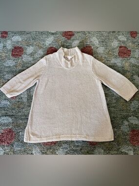 PURE JILL - J JILL LOOSE KNIT MOCK TURTLE NECK SWEATER TAN LIKE NEW XL